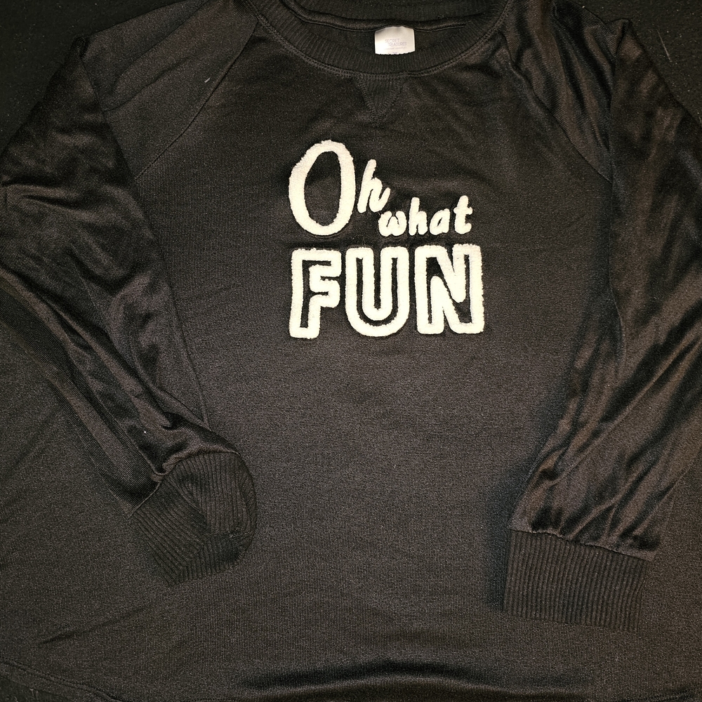 Black Long Sleeve 'Oh What Fun' Sweatshirt